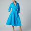 Blythe Full Skirt Shirt Dress in Turquoise