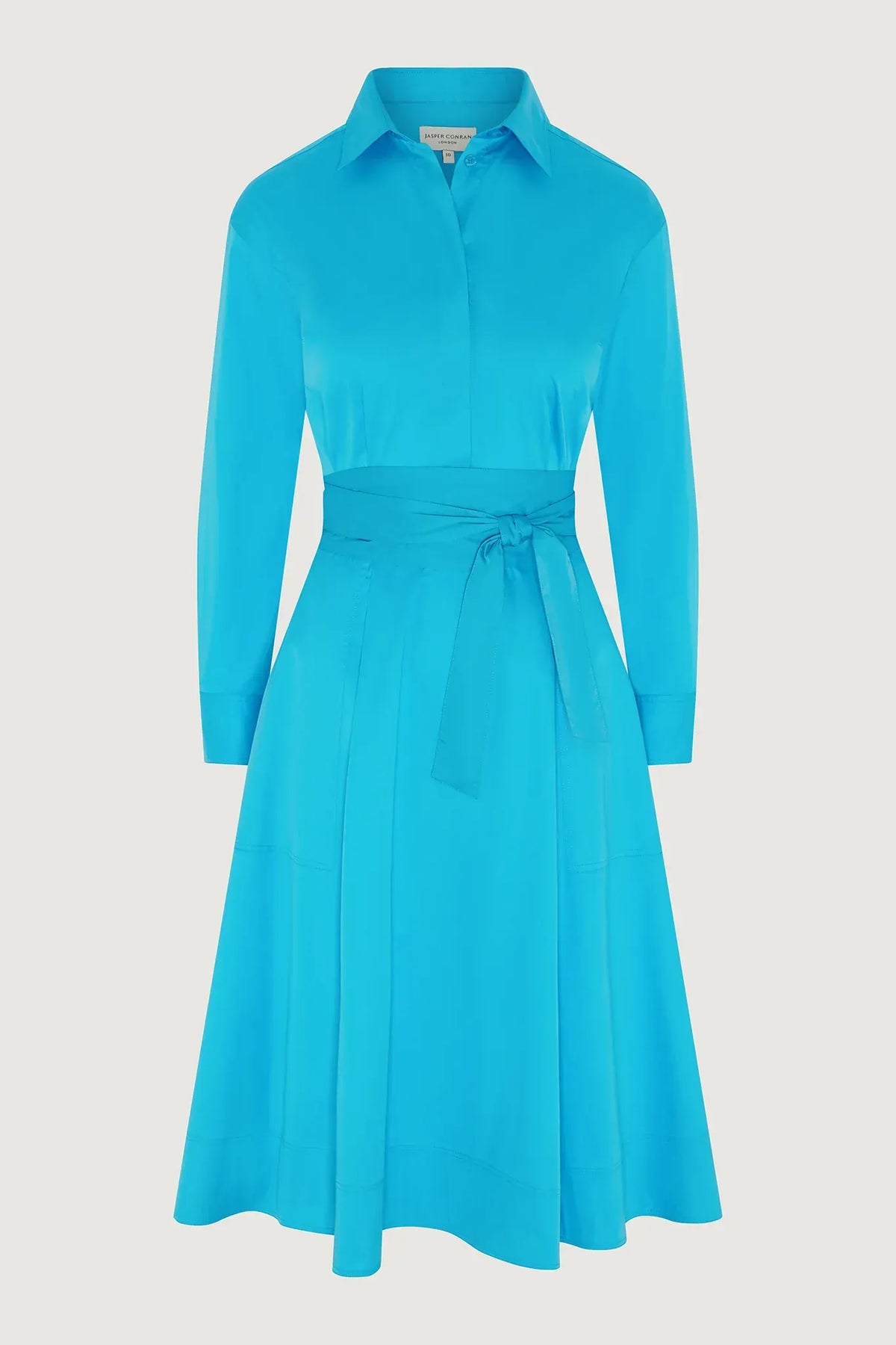 Blythe Full Skirt Shirt Dress in Turquoise