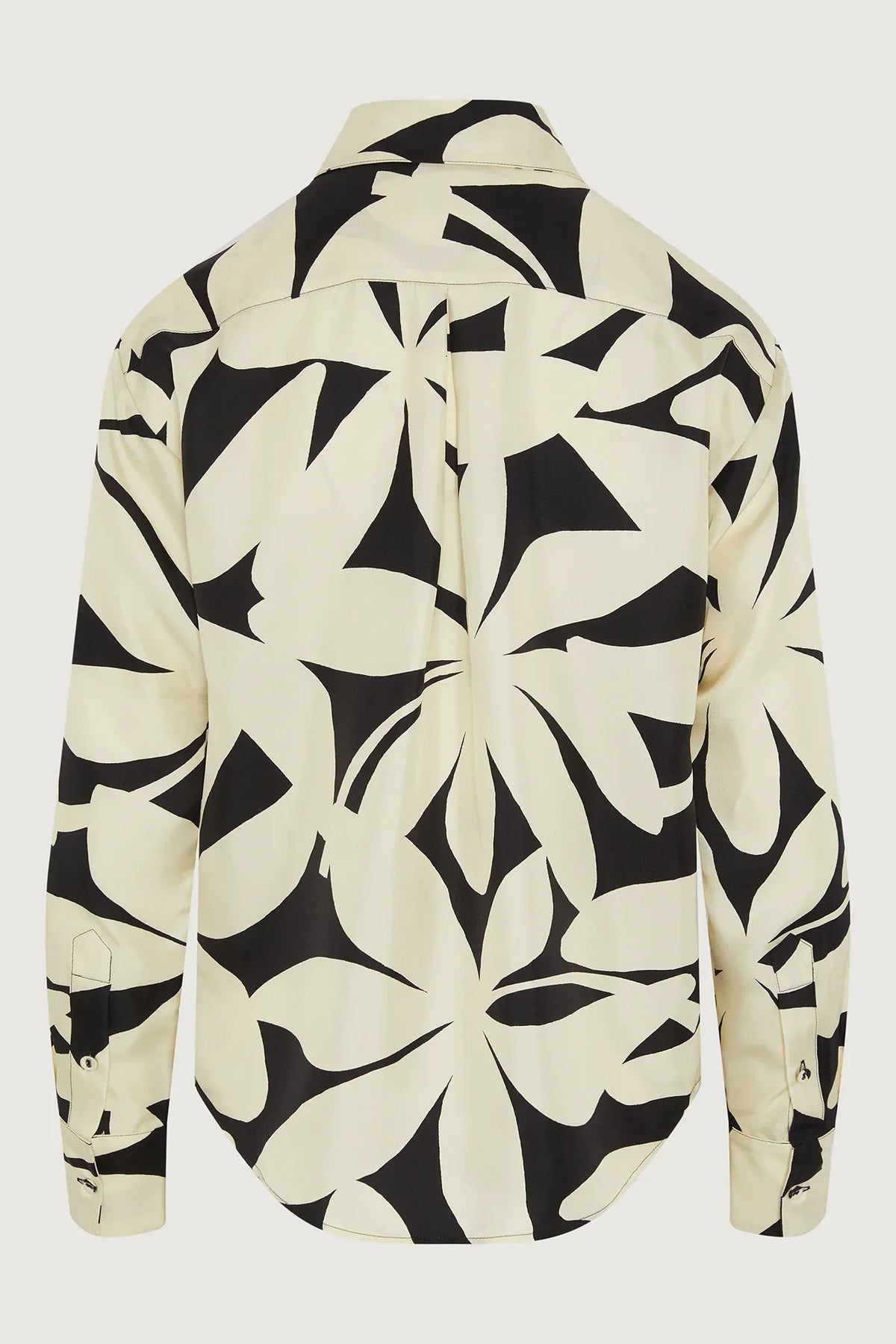 Gail Silk Twill Printed Shirt in Black