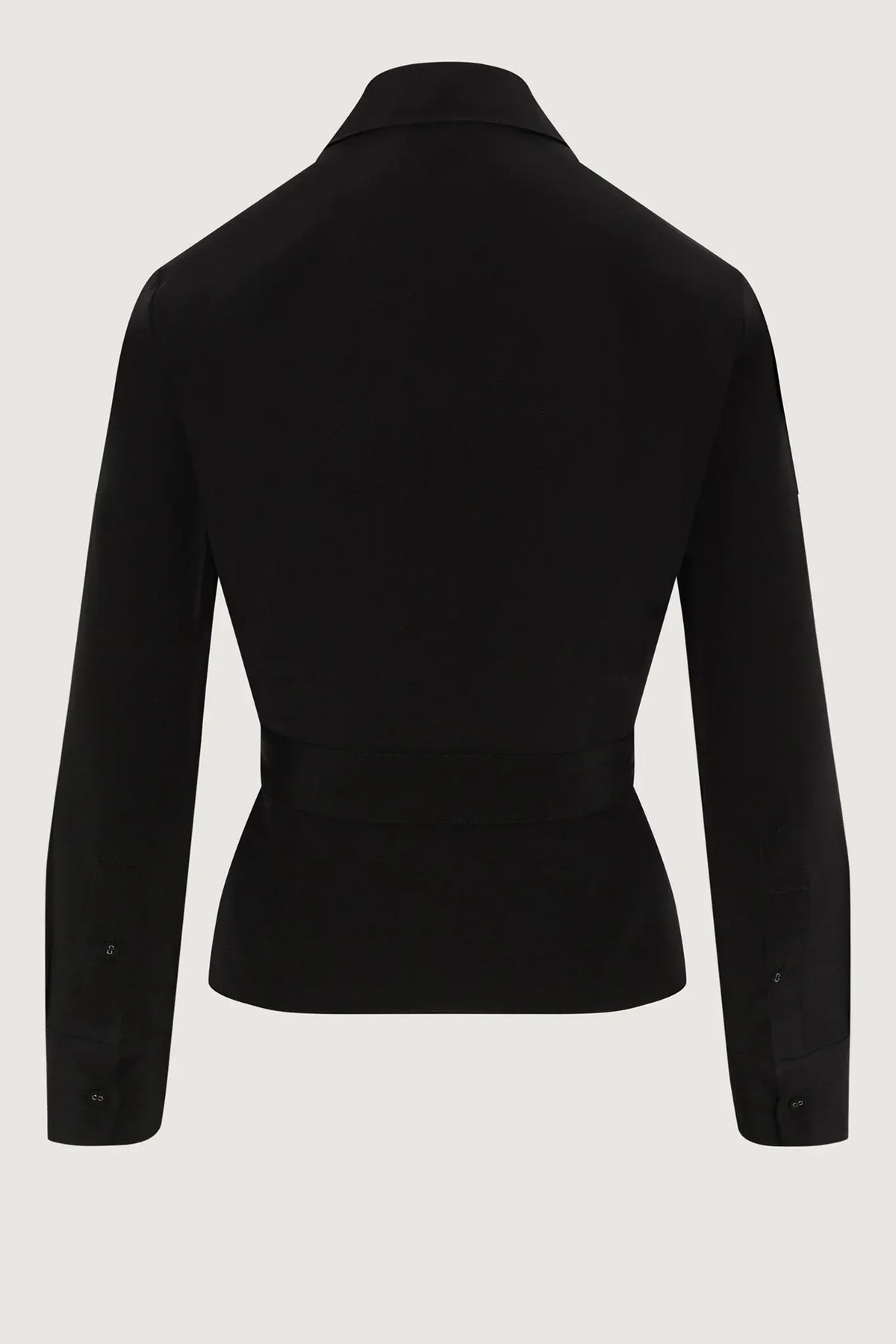 Genevieve Silk Wrap Shirt in Black