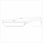 مقلاة ترامونتينا برازيل موناكو إندكشن 28 سم من الألومنيوم الأسود مع طلاء ستارفلون بريميوم غير لاصق داخلي وخارجي خالٍ من حمض بيرفلورو الأوكتانويك (PFOA)