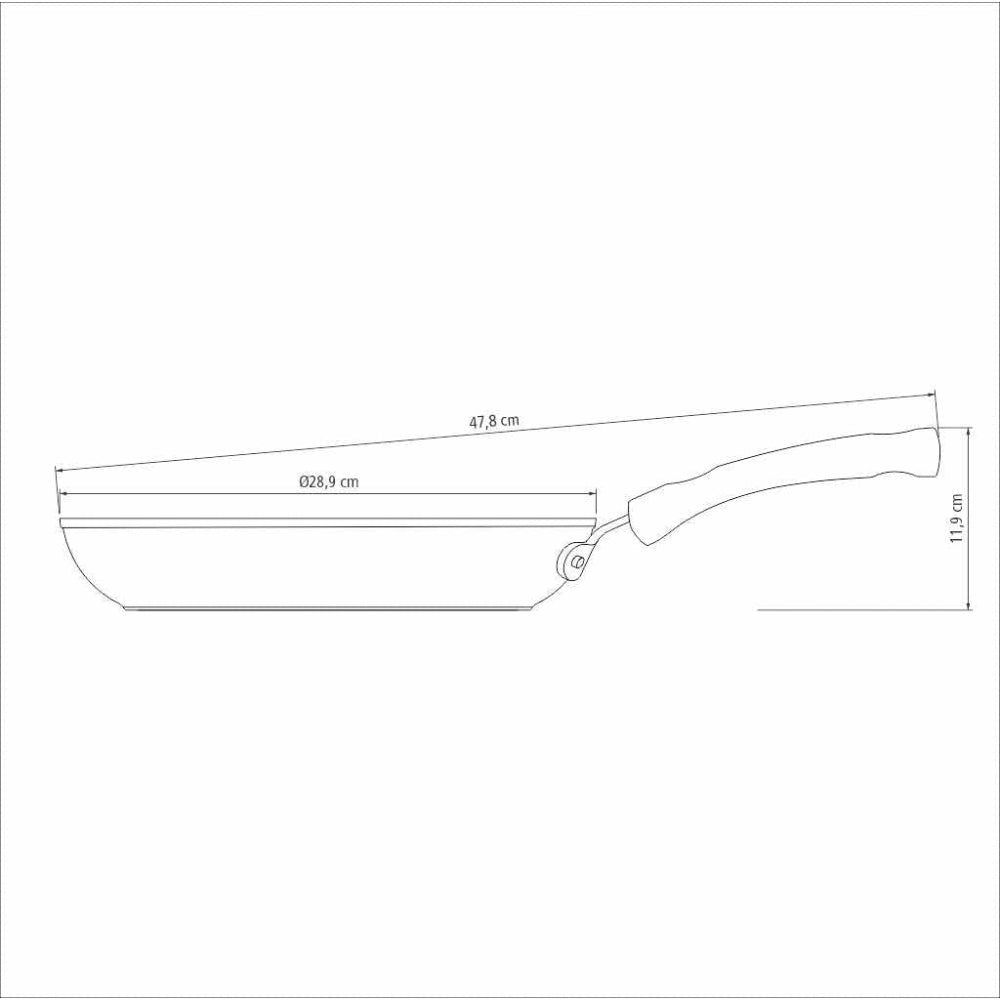 مقلاة ترامونتينا برازيل موناكو إندكشن 28 سم من الألومنيوم الأسود مع طلاء ستارفلون بريميوم غير لاصق داخلي وخارجي خالٍ من حمض بيرفلورو الأوكتانويك (PFOA)