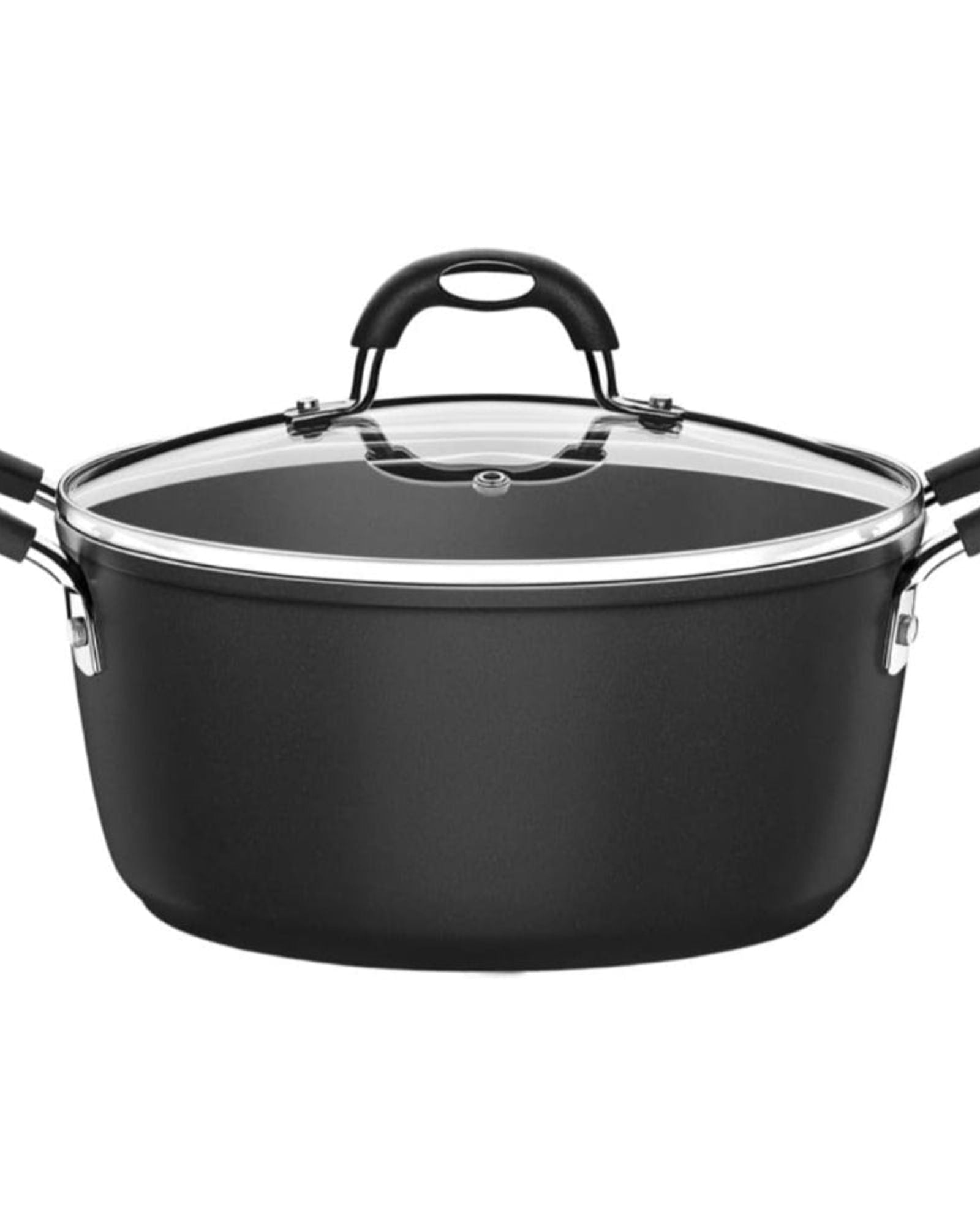Tramontina Brazil  Monaco Induction 20cm 2.6L Black Aluminum Casserole with Interior and Exterior Starflon Premium PFOA Free Nonstick Coating