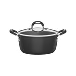Tramontina Mônaco Induction Aluminum Casserole with Black Interior and Exterior Starflon Premium Nonstick Coating and Glass Lid, 22 cm, 3.5 L