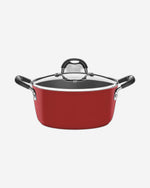 ترامونتينا برازيل موناكو إندكشن 20 سم 2.6 لتر طاجن ألومنيوم أسود مع طلاء ستارفلون بريميوم غير لاصق داخلي وخارجي خالٍ من حمض بيرفلورو الأوكتانويك (PFOA)