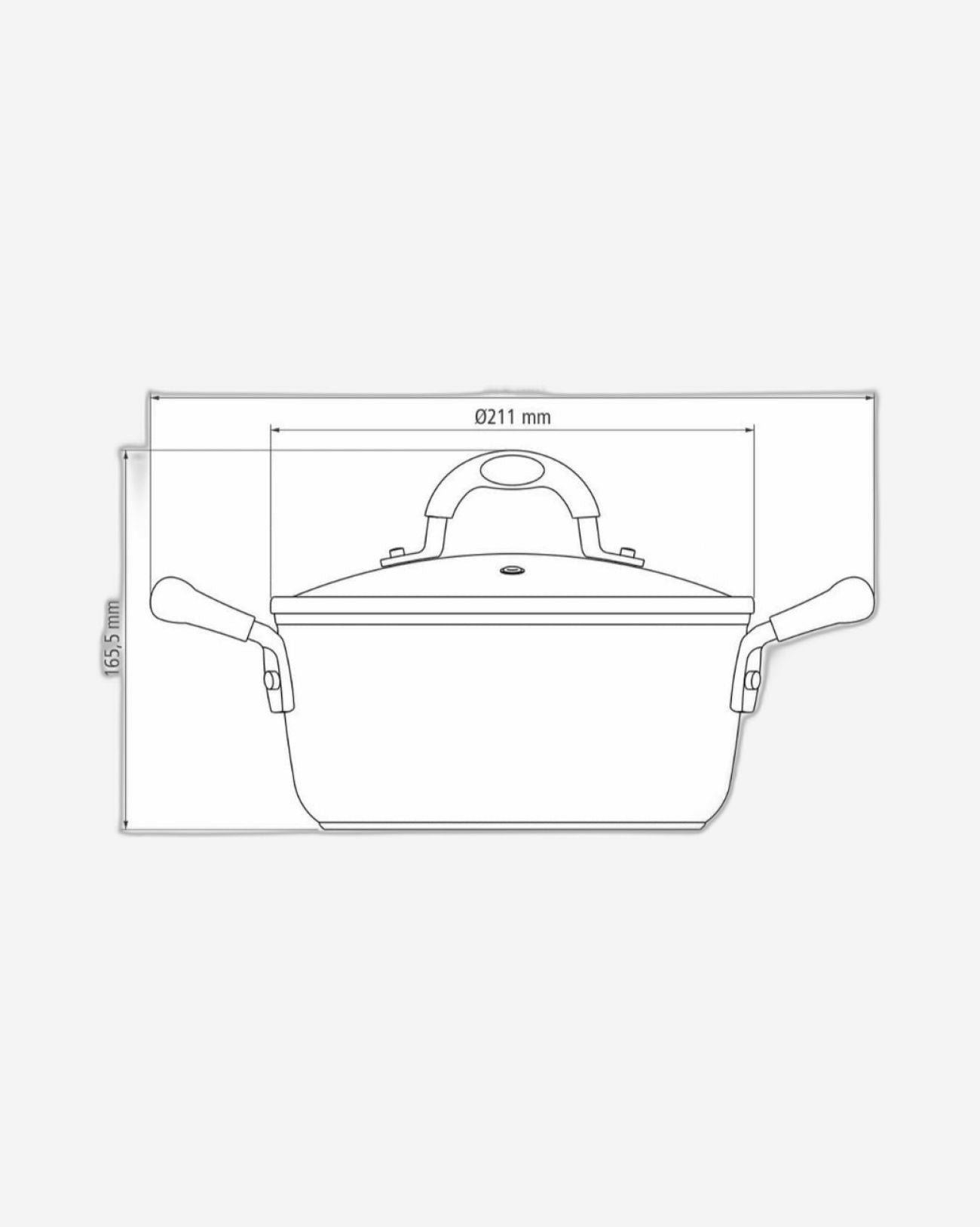 ترامونتينا برازيل موناكو إندكشن 20 سم 2.6 لتر طاجن ألومنيوم أسود مع طلاء ستارفلون بريميوم غير لاصق داخلي وخارجي خالٍ من حمض بيرفلورو الأوكتانويك (PFOA)