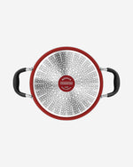 ترامونتينا برازيل موناكو إندكشن 24 سم 4.5 لتر طاجن ألومنيوم مع طلاء ستارفلون بريميوم خالٍ من حمض بيرفلورو الأوكتانويك (PFOA) الداخلي غير اللاصق وطلاء سيليكون أحمر خارجي