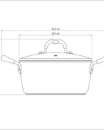 ترامونتينا برازيل موناكو إندكشن 24 سم 4.5 لتر طاجن ألومنيوم مع طلاء ستارفلون بريميوم خالٍ من حمض بيرفلورو الأوكتانويك (PFOA) الداخلي غير اللاصق وطلاء سيليكون أحمر خارجي