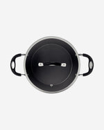 ترامونتينا برازيل موناكو إندكشن 28 سم 6.4 لتر طاجن ألومنيوم مع طلاء ستارفلون بريميوم خالٍ من حمض بيرفلورو الأوكتانويك (PFOA) الداخلي غير اللاصق وطلاء سيليكون أحمر خارجي