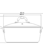 ترامونتينا برازيل موناكو إندكشن 28 سم 6.4 لتر طاجن ألومنيوم مع طلاء ستارفلون بريميوم خالٍ من حمض بيرفلورو الأوكتانويك (PFOA) الداخلي غير اللاصق وطلاء سيليكون أحمر خارجي