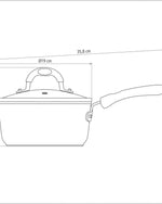 قدر ترامونتينا برازيل موناكو إندكشن 18 سم 2 لتر من الألومنيوم الأسود مع طلاء ستارفلون بريميوم غير لاصق داخلي وخارجي خالٍ من حمض بيرفلورو الأوكتانويك (PFOA)