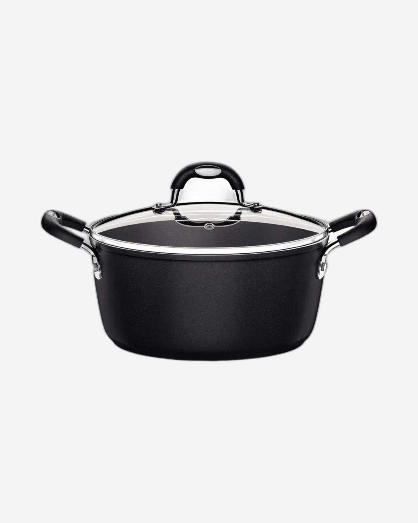 طقم أواني طهي ترامونتينا برازيل موناكو إندكشن من 7 قطع من الألومنيوم الأسود مع طلاء ستارفلون بريميوم غير لاصق خالٍ من حمض بيرفلورو الأوكتانويك (PFOA) من الداخل والخارج