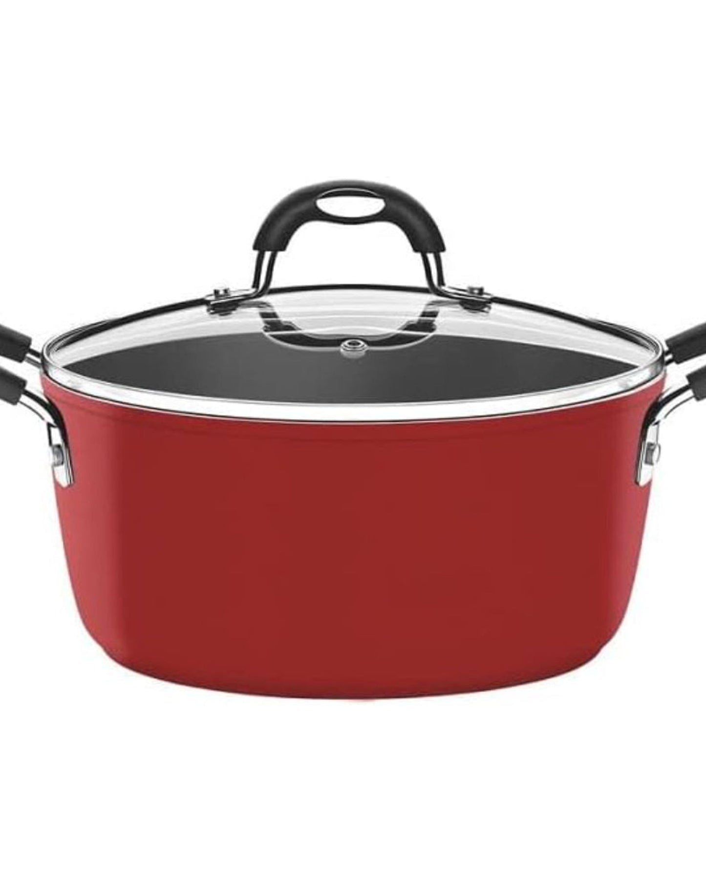 طقم أواني طهي ترامونتينا برازيل موناكو إندكشن من 7 قطع من الألومنيوم الأسود مع طلاء ستارفلون بريميوم غير لاصق خالٍ من حمض بيرفلورو الأوكتانويك (PFOA) من الداخل والخارج