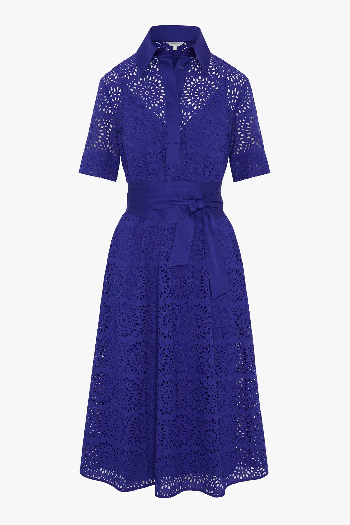Daria Broderie Dress in Blue