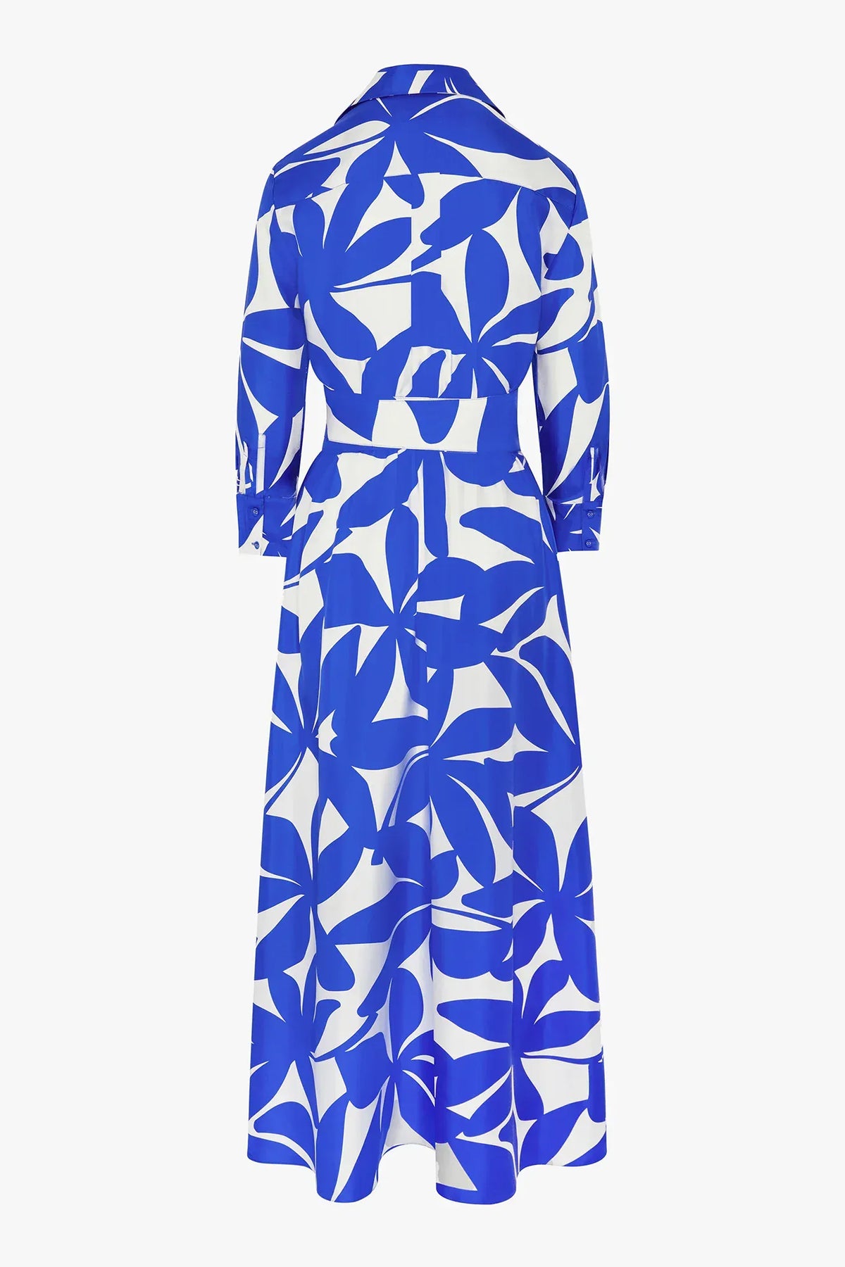 Celia Printed Maxi Silk Wrap Dress Silk Twill in Blue