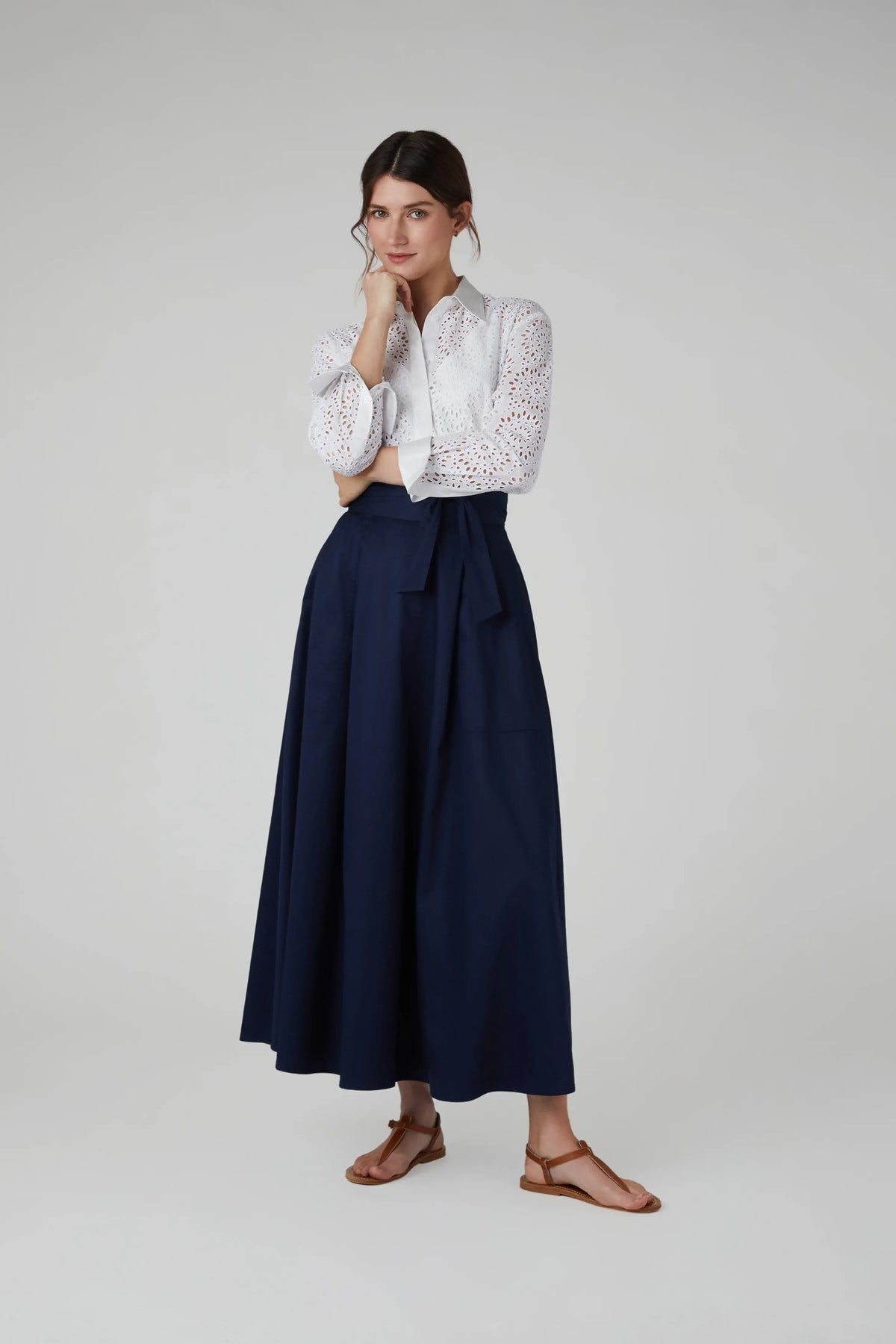 Florry Maxi Full Skirt Cotton in Black