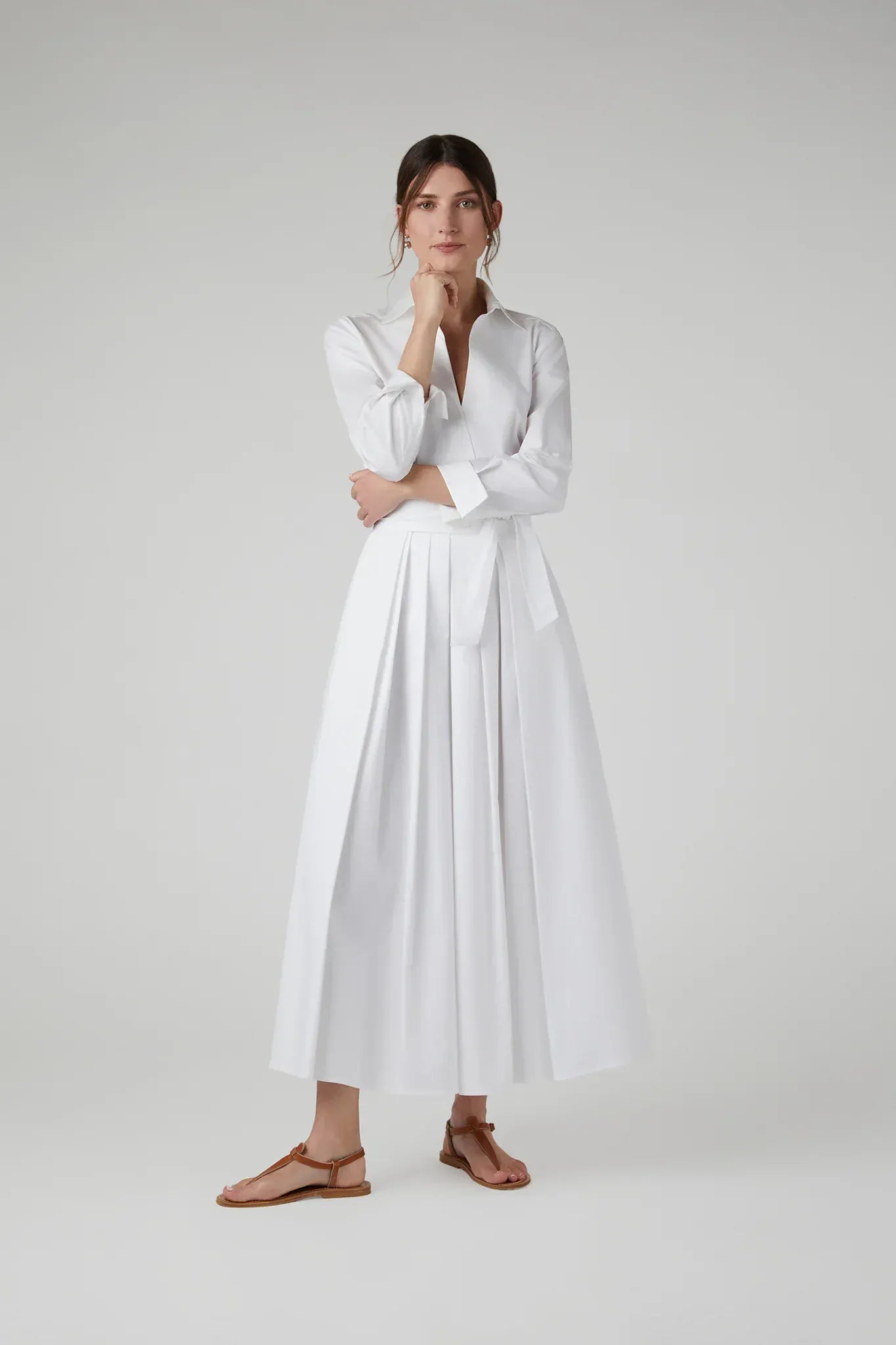 Holly Plain Wrap Shirt in White