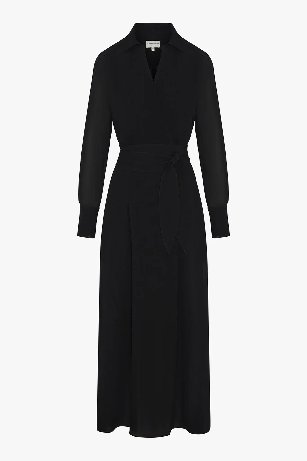 Hester Georgette Maxi Wrap Dress in Black