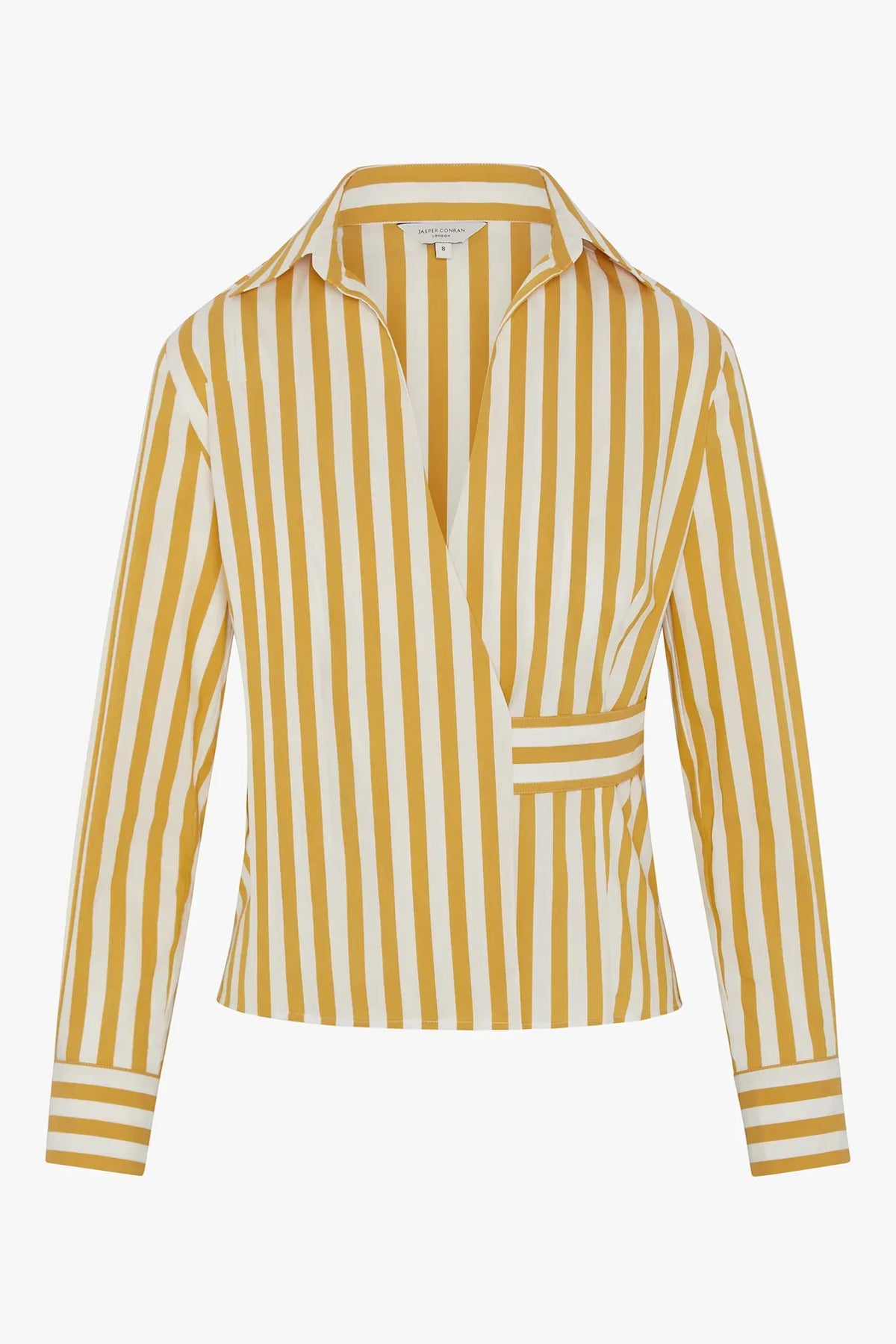 Holly Stripe Wrap with Button Shirt in Gold