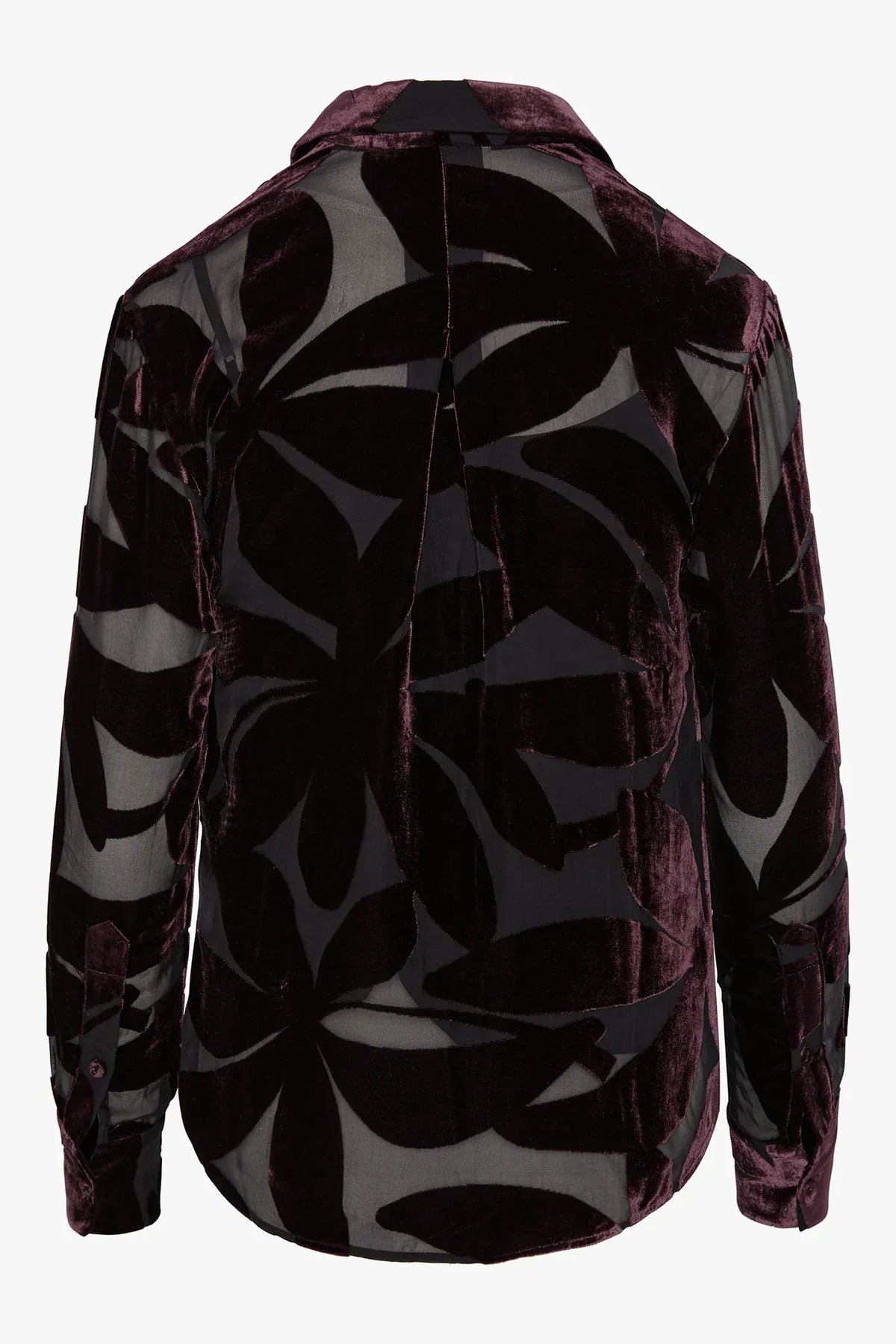 Idalia Velvet Burn Out Shirt in Berry Floral