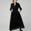 Isabel Velvet Devoré Shirt Dress in Black