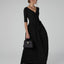 Ivy Draped Jersey Wrap Dress in Black