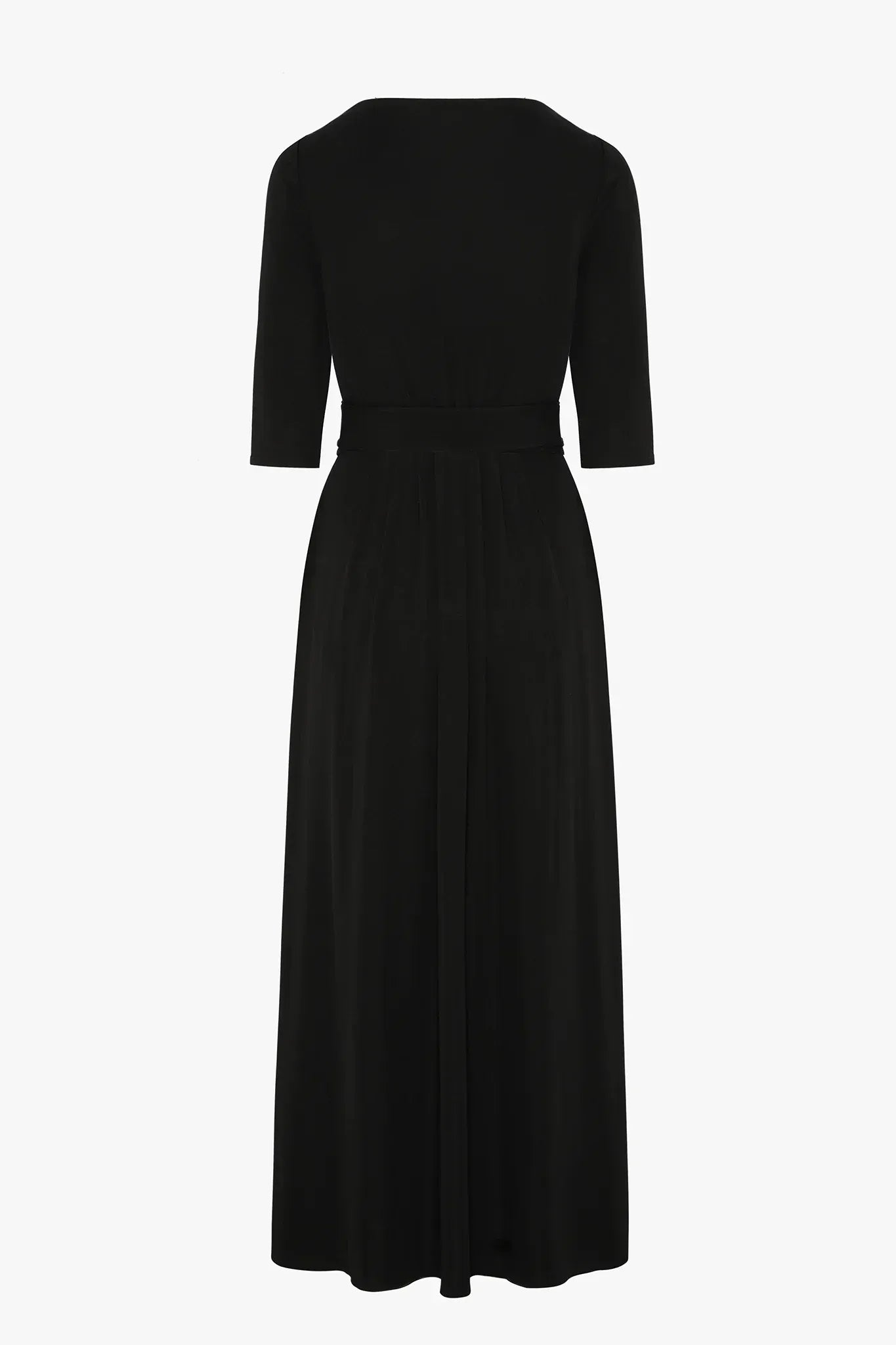 Ivy Draped Jersey Wrap Dress in Black