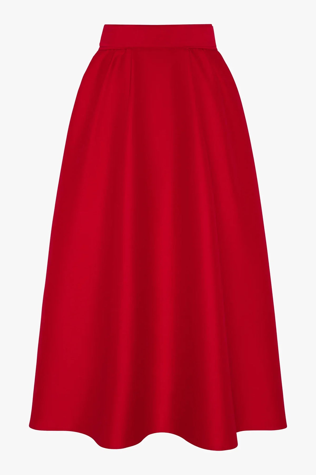 Gwen Wool Silk Skirt in Red