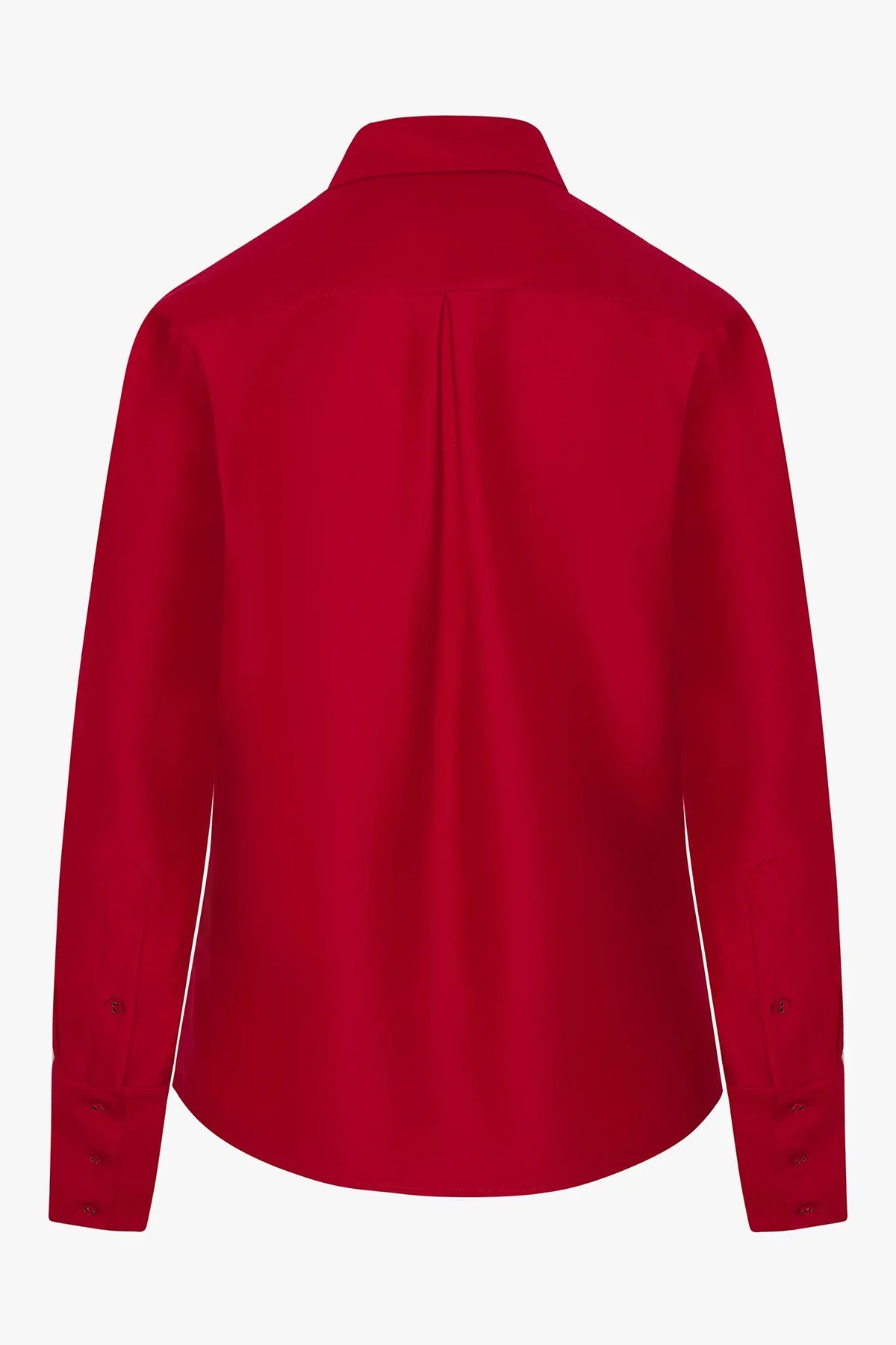 Gwen Wool Silk Fitted Shirt in Red