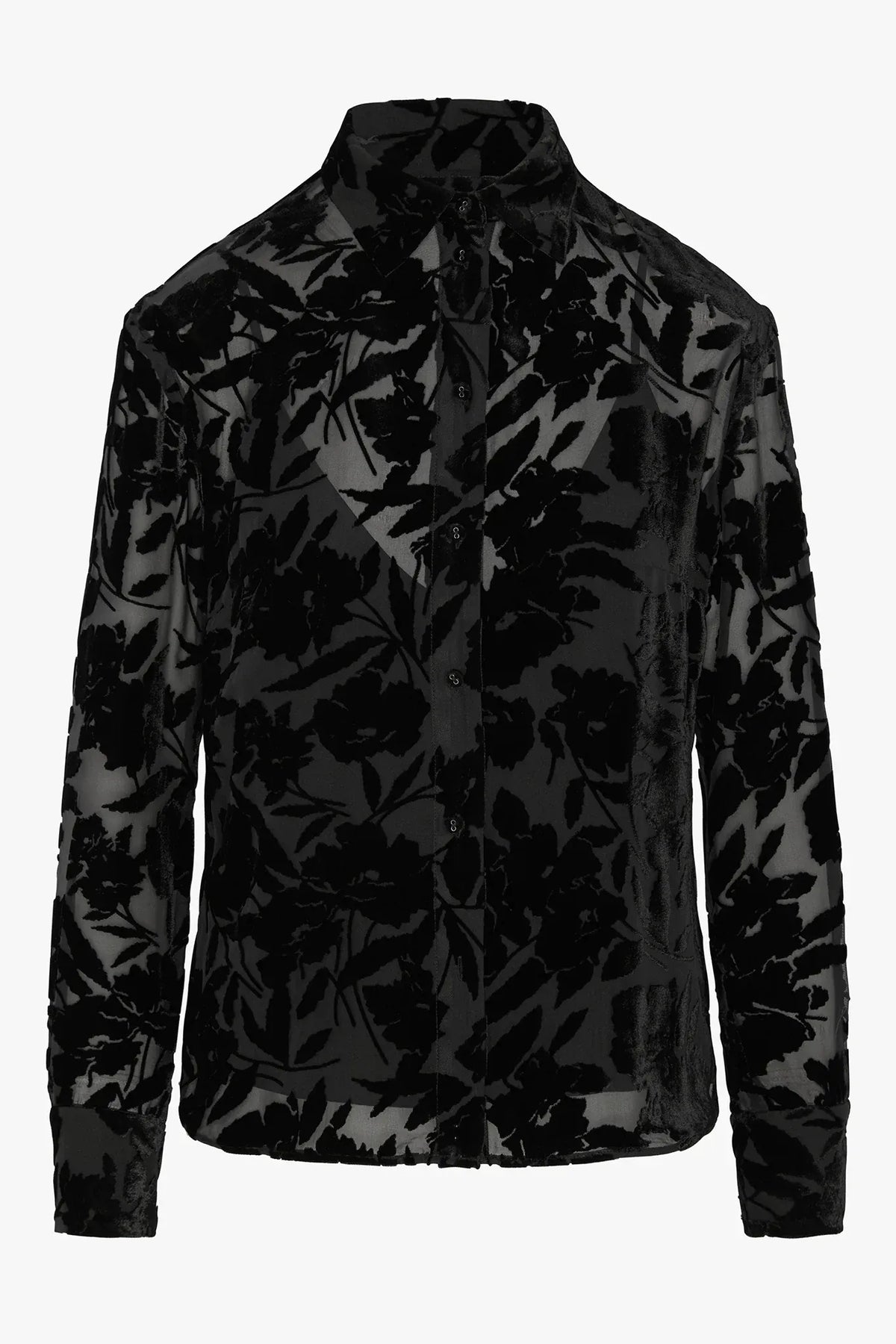 Idalia Velvet Burn Out Shirt in Berry Floral