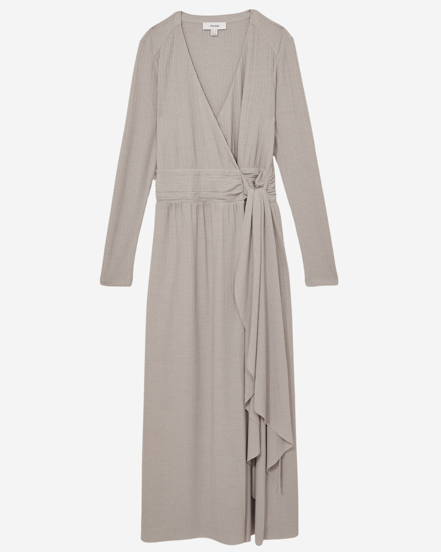 Reiss Wrap Tie Midi Jersey Dress