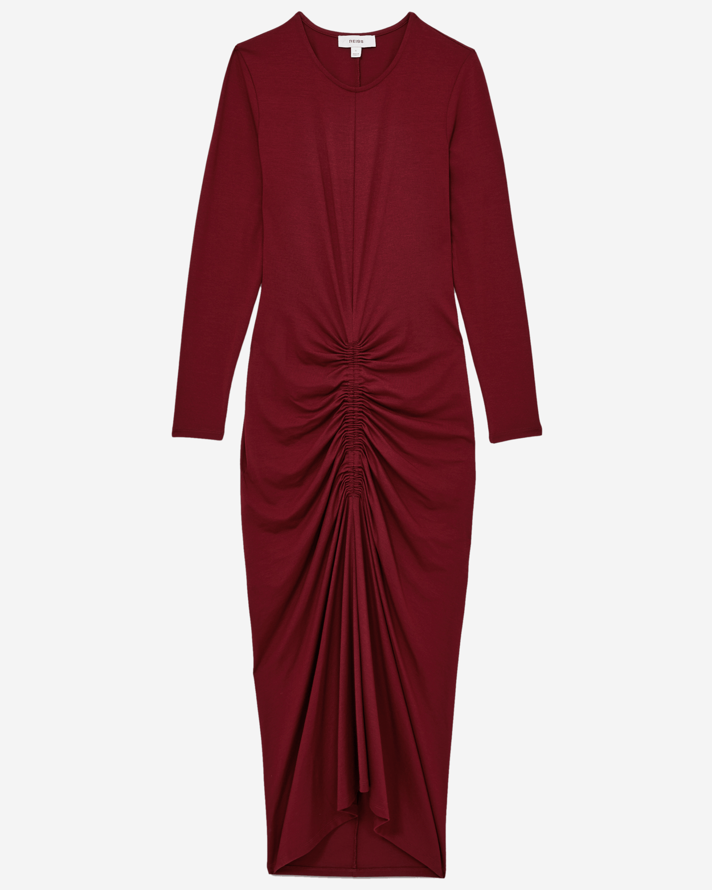 Reiss Plain Ruched Jersey Dress