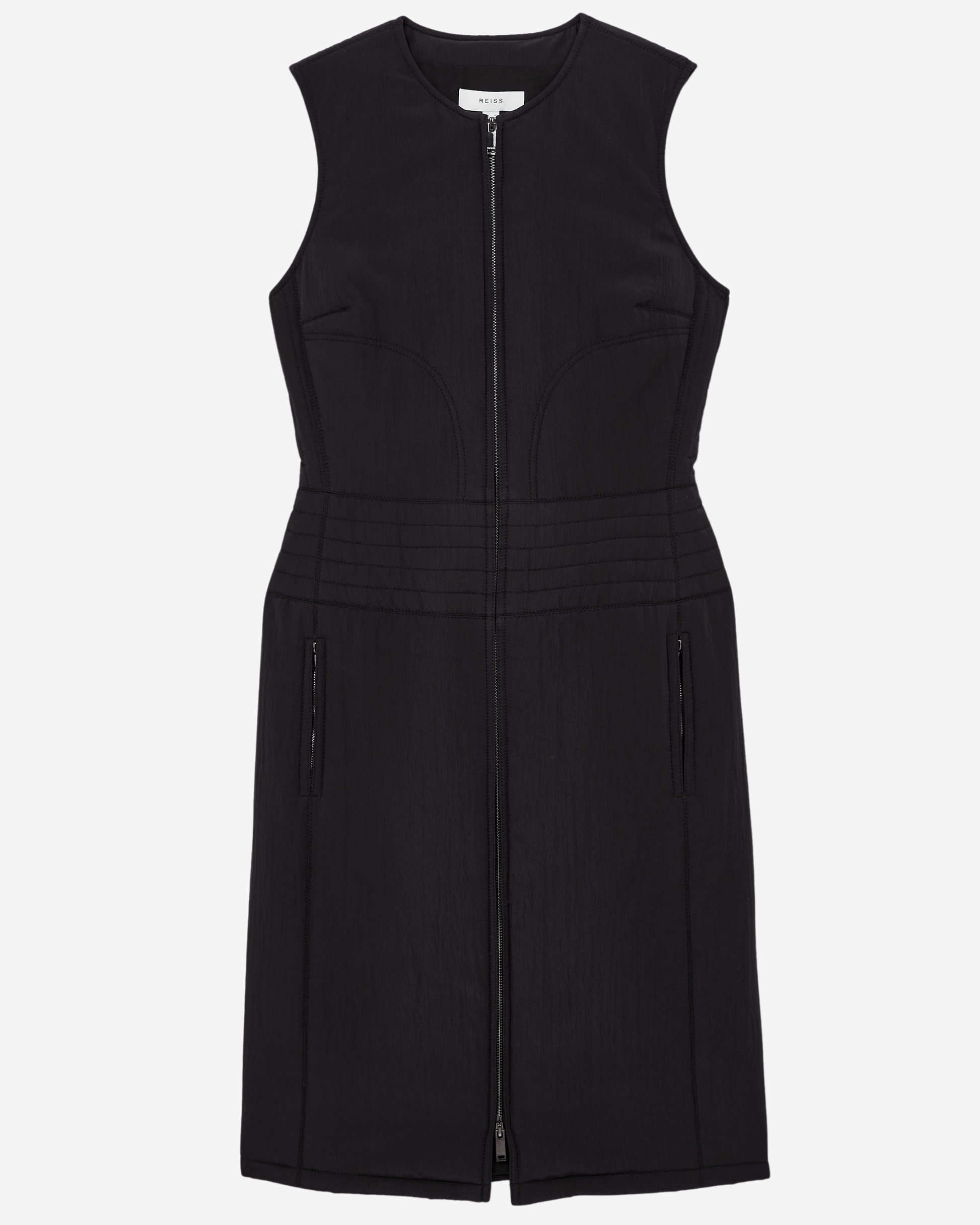 Reiss Quilted Sleeveless Dress