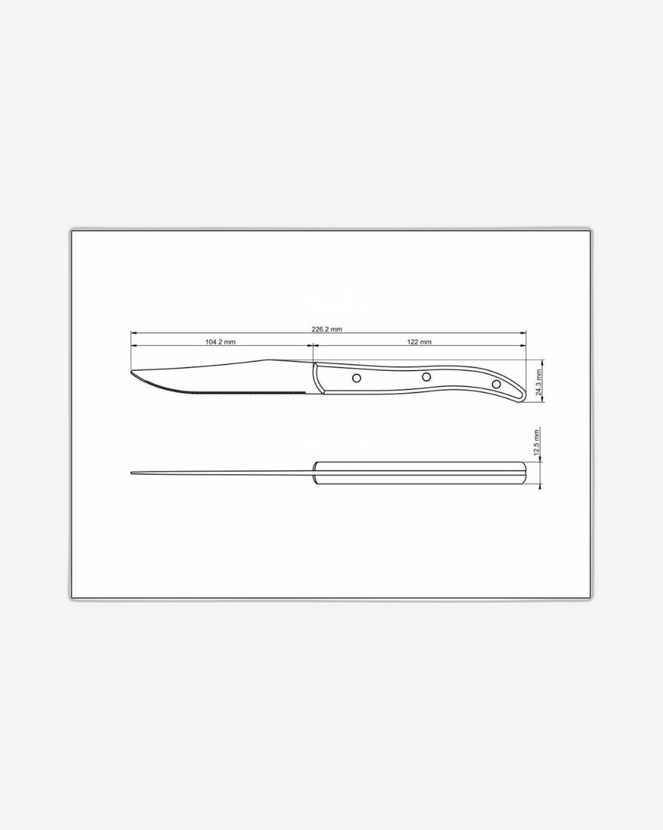 سكين شرائح اللحم من ترامونتينا بشفرة من الفولاذ المقاوم للصدأ ومقبض من خشب البوليوود الأحمر 5 بوصات