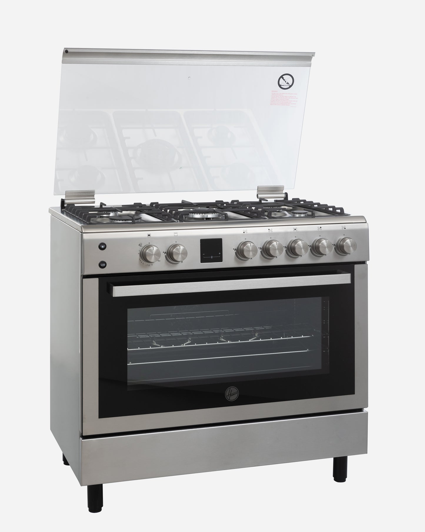 طباخ غاز مستقل بالكامل من هوفر، 5 شعلات وشواية – HGC-V95G-S (معتمد من ESMA)