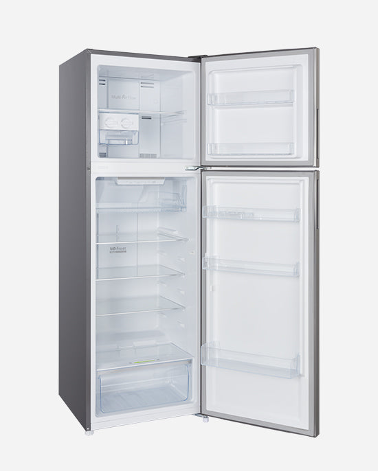 ثلاجة هوفر 326 لترًا بدون تجميد، ضاغط عاكس مزدوج، باب قابل للعكس، أرفف زجاجية، ضمان لمدة عام من الشركة المصنعة و10 سنوات على ضاغط العاكس 50/60 هرتز، لمسة نهائية من الفولاذ المقاوم للصدأ - HTR-M326-S