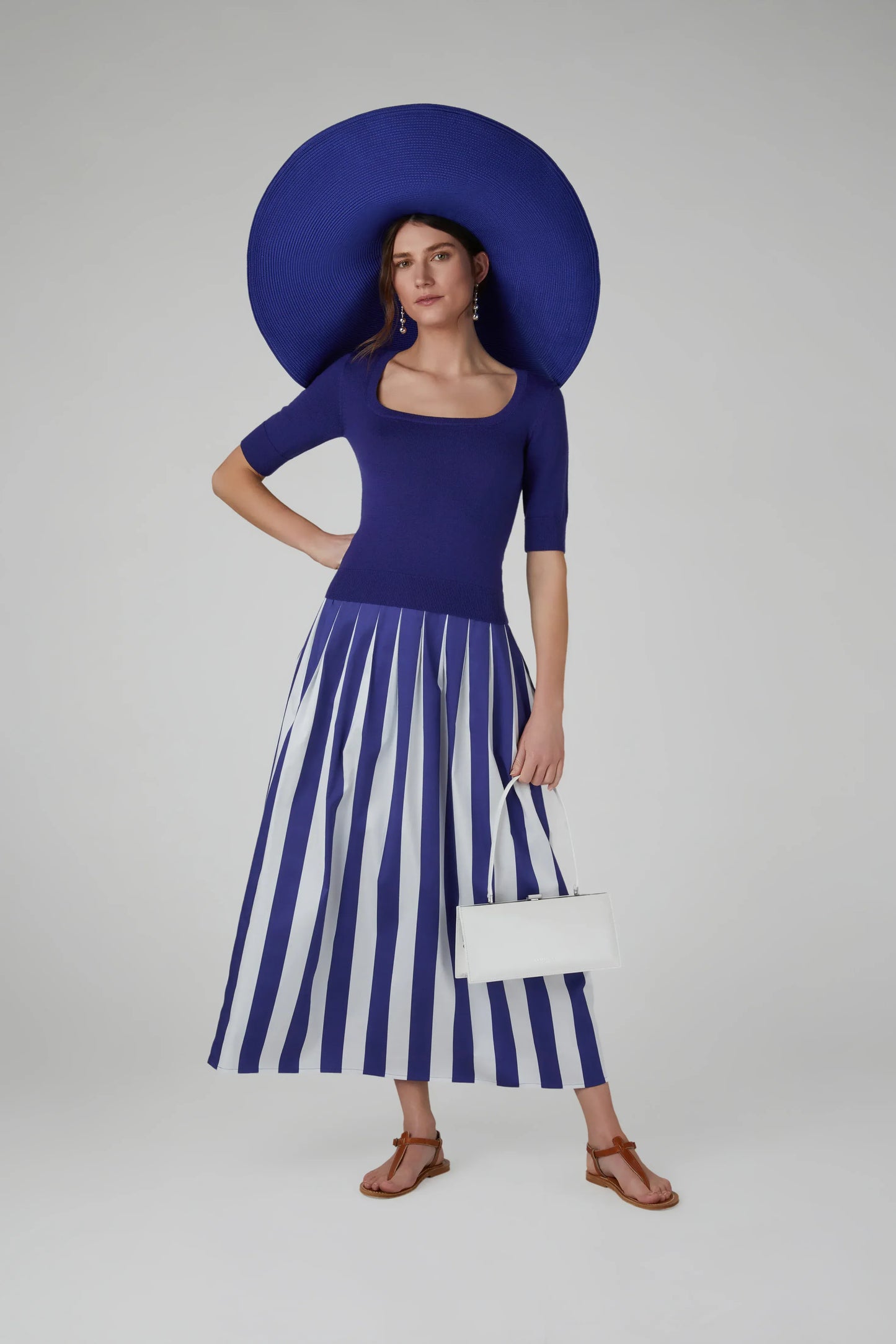 Hope Striped Skirt Cotton in Blue