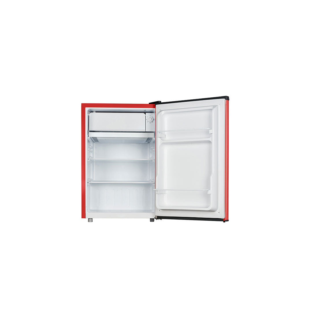 ثلاجة هوفر المدمجة ذات الباب الواحد سعة 92 لترًا مع حجرة تجميد - تحكم ميكانيكي، منظم حرارة قابل للتعديل، رف واحد قابل للإزالة، خاصية إزالة الجليد، ضمان لمدة عام، لون أحمر - HSD-K92-R