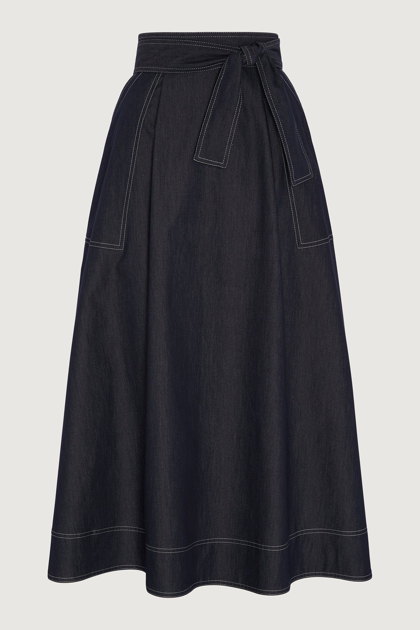 Faye Full Skirt in Denim