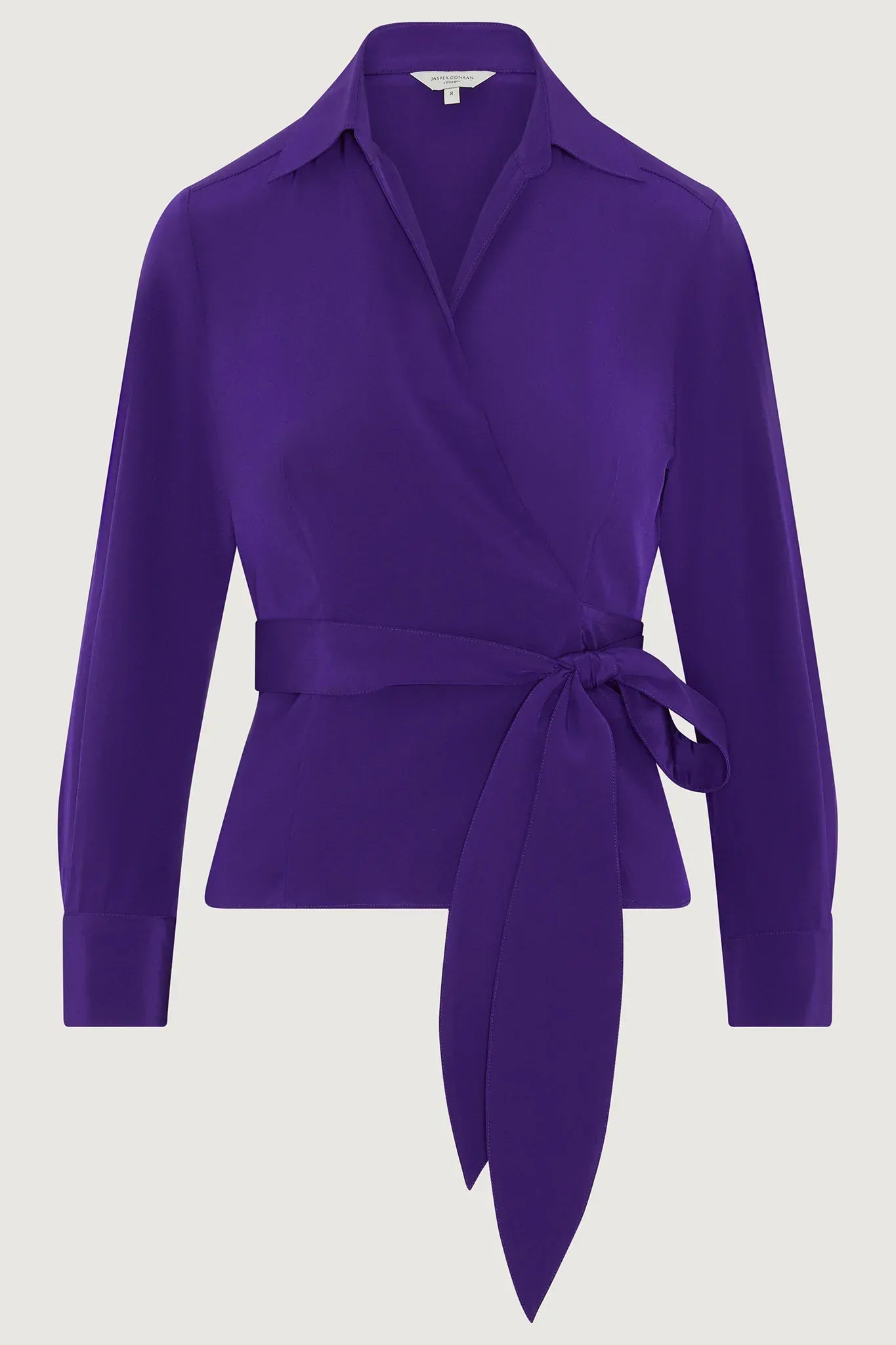 Genevieve Silk Wrap Shirt in Black