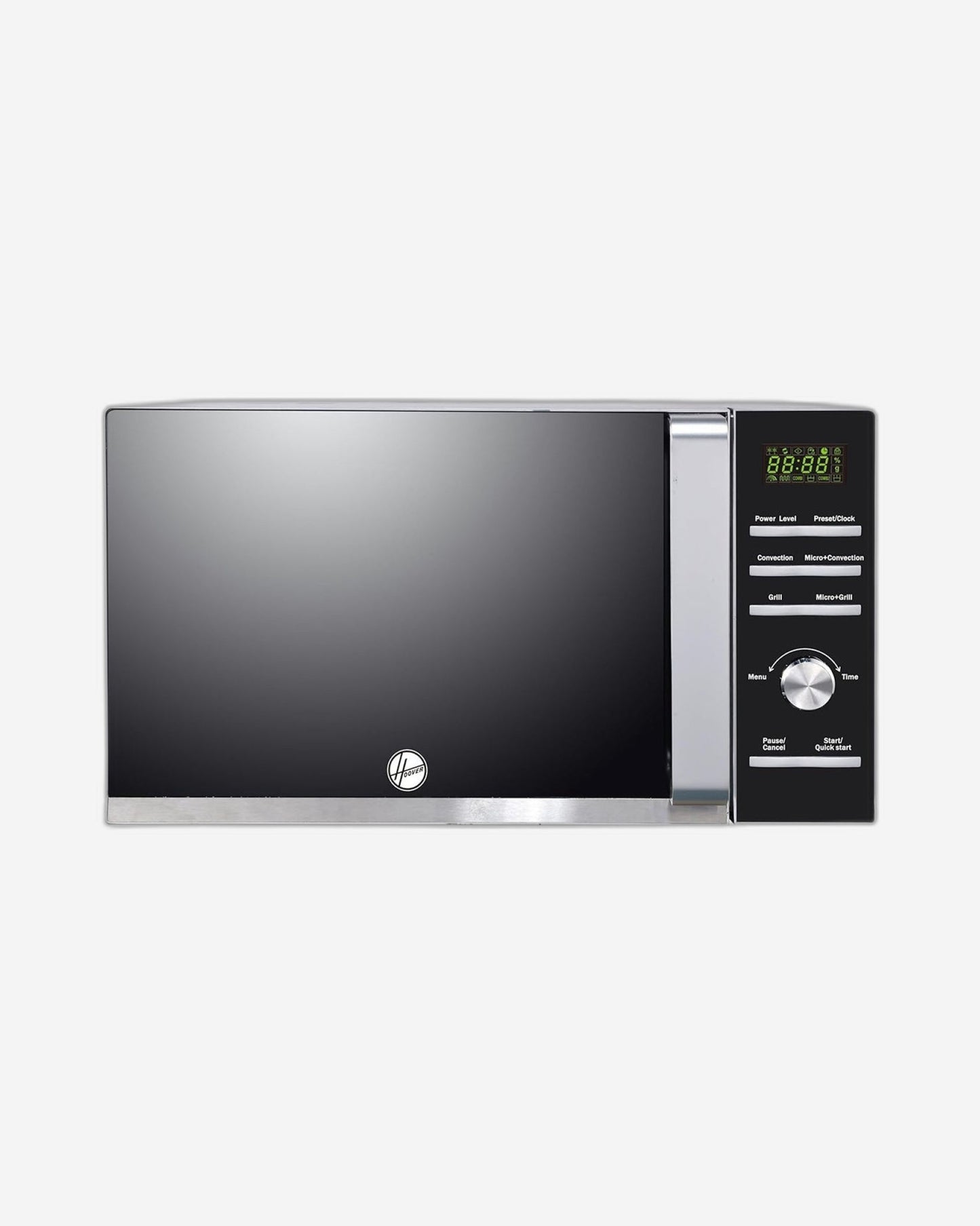 ميكروويف هوفر الرقمي سعة 30 لترًا مع شواية - HMW-M30CG-S، قوة 900 واط، خاصية إذابة الجليد، خاصية الحمل الحراري مع وظيفة الشواية، زر تحكم رقمي، أسود