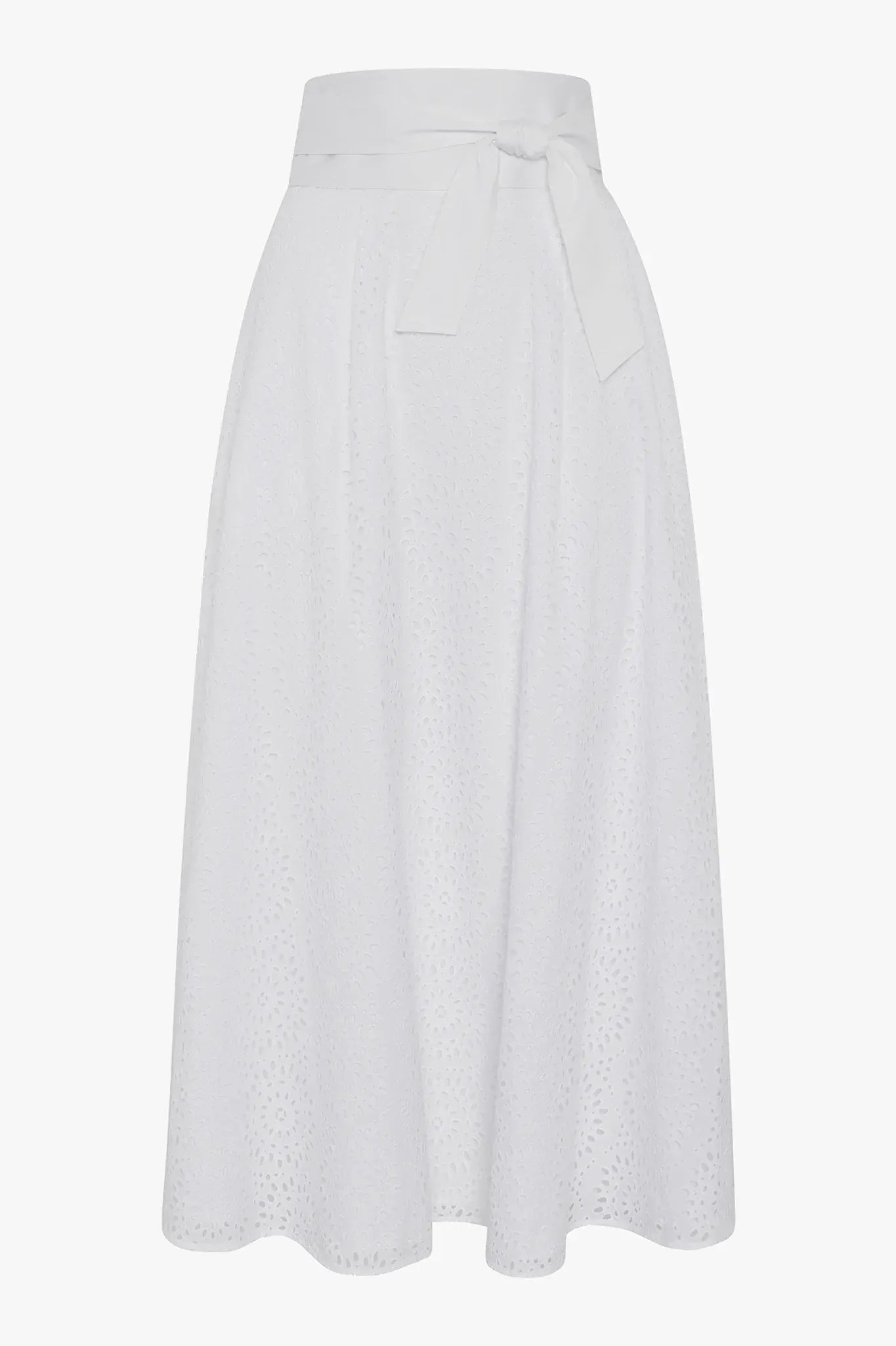 Felicia Broderie Maxi Skirt in White