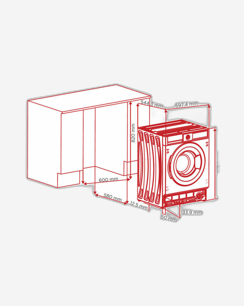 غسالة ومجفف هوفر مدمجة 7 كجم/5 كجم