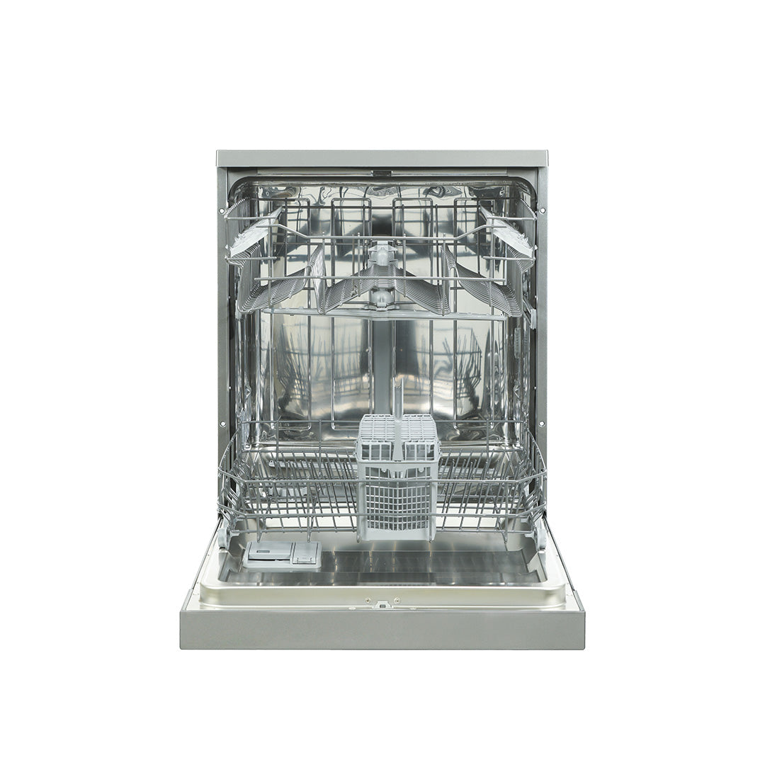 غسالة أطباق هوفر قائمة بذاتها، 15 مكانًا، 7 برامج، تجفيف توربو، الرف الثالث، بدء التشغيل المؤجل، قفل أمان للأطفال، فولاذ، صنع في تركيا، ضمان لمدة عام واحد على الأقل، صنع في تركيا - فولاذ مقاوم للصدأ - HDW-V715-S