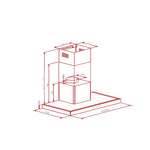 شفاط مدمج على شكل حرف T من هوفر، 90 سم