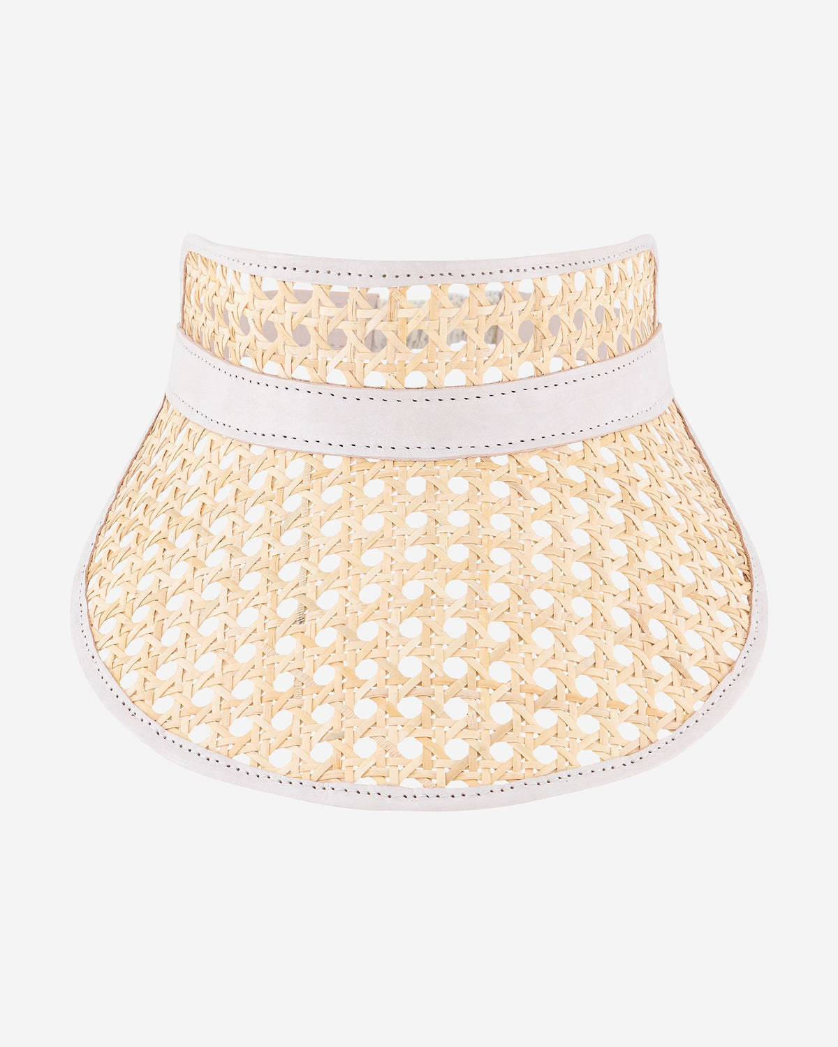 OHSun Fifi Rattan & Leather Visor – Caramel