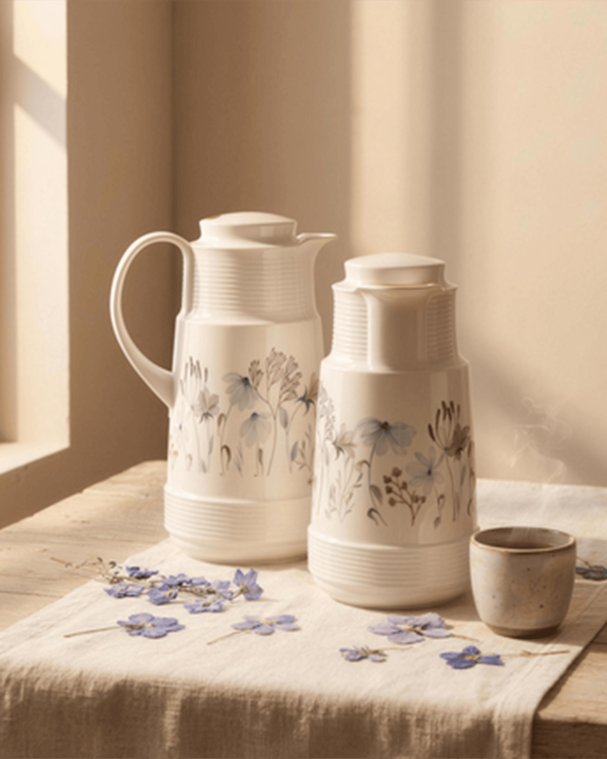 Rotpunkt Vacuum Flask 1L Classic White/Elder Flower