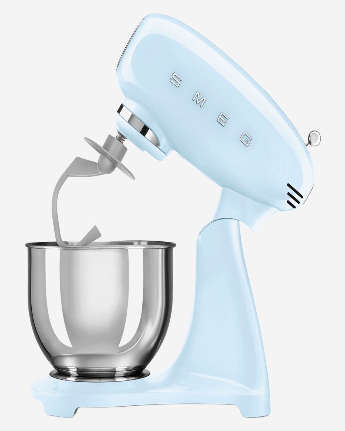 SMEG Stand Mixer White Full Color Steel Bowl - SMF05WHUK