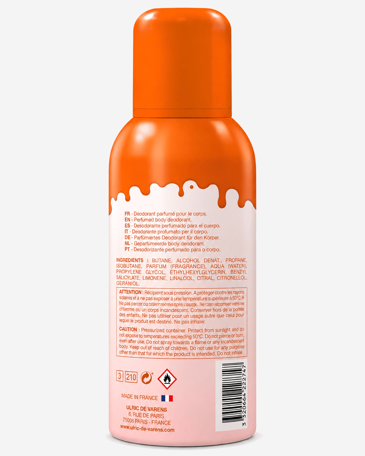 Ulric de Varens  Sweet Rose Mandarine Body Fragrance Deo 150 Ml
