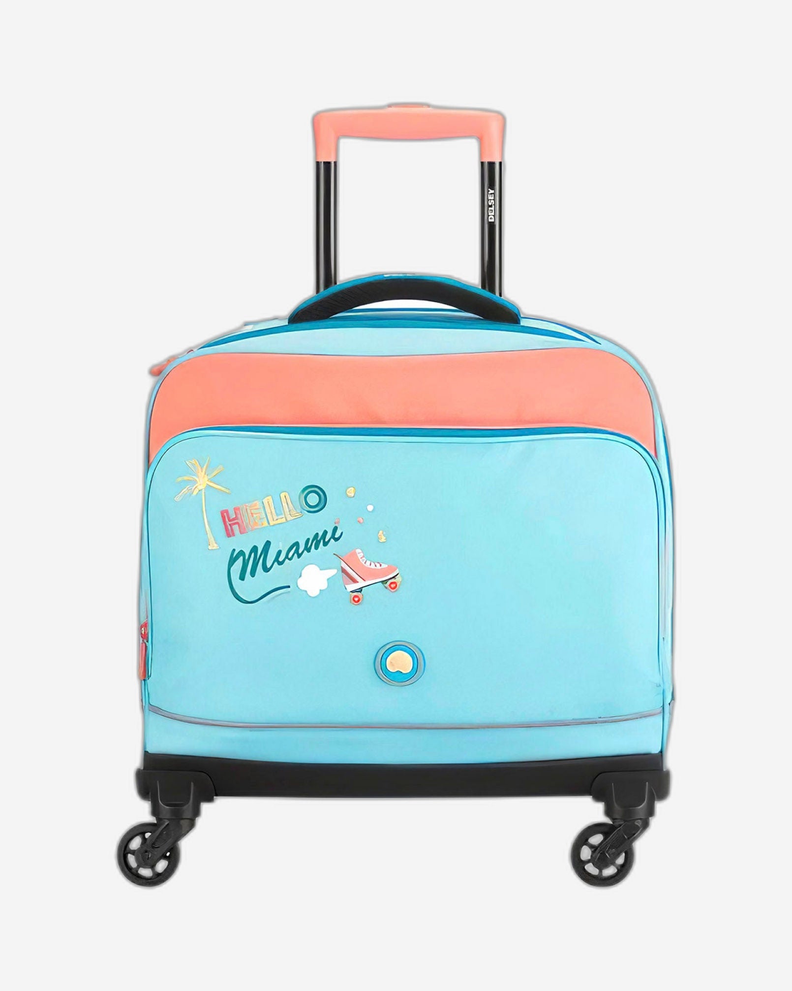 حقيبة ديلسي باريس للعودة إلى المدرسة بأربع عجلات للمغامرة باللون الكاكي